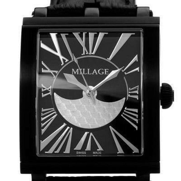 Millage The Evreux Collection Ml0073-B Black Calf Leather Swiss Men Watch - Picture 2 of 7